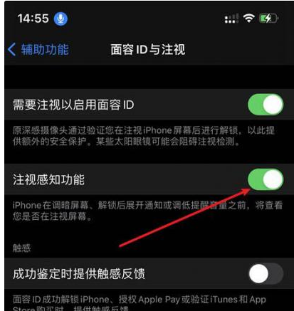 内江苹果14维修网点分享iPhone14注视感知功能有什么用 